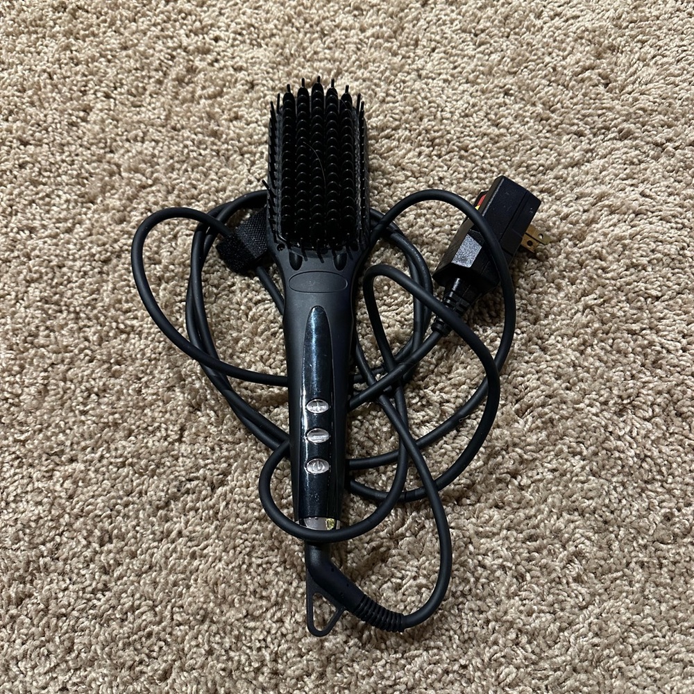 Head Kandy Brush Straightener Model S102 Black Ceramic Heated Hair Styling Tool